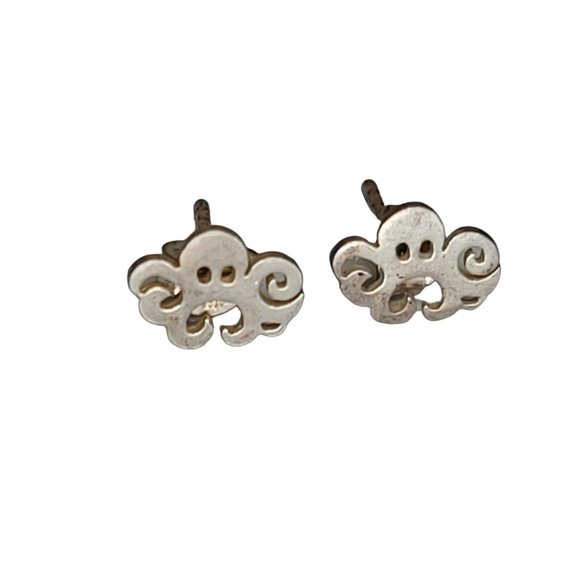 Earrings Octopus Sterling Silver  Signed Tma - Picture 1 of 13